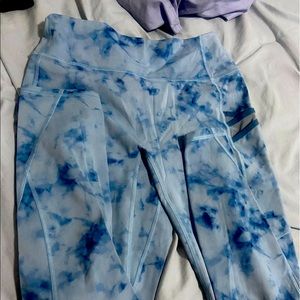 Fabletics Blue Tie-Dye Leggings